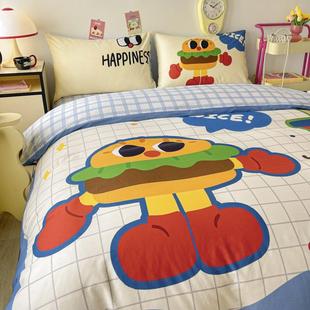 卡通纯棉床上四件套夏季 全棉100床品可爱儿童被套床单床笠三件套
