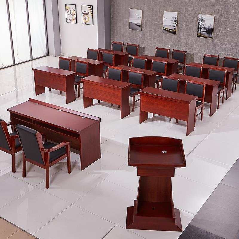 需定制会议室会议桌椅组合双人油漆办公桌1.2米长形长条桌党员培