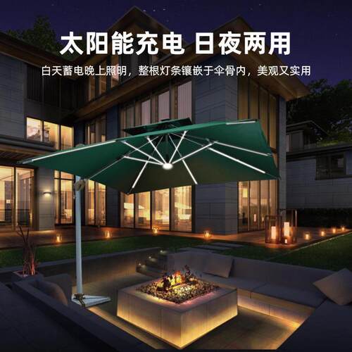 优785澜户外遮阳伞露咖天园花用酒店庭院啡厅中柱伞太阳能商罗马