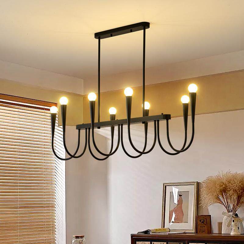 美式复古餐厅吊灯中古风艺术蜡烛灯法式氛围感设计简约大气吧台灯