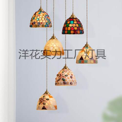 北欧复古卧室床头灯日式民宿书房餐厅吧台橱窗阳台过道全铜小吊灯