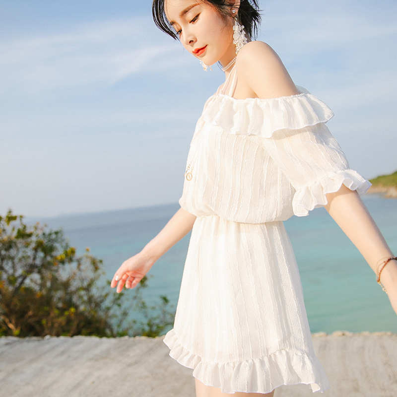 女士分体泳衣三件套性感遮肚显瘦温泉钢托聚拢裙式比基尼度假泳装