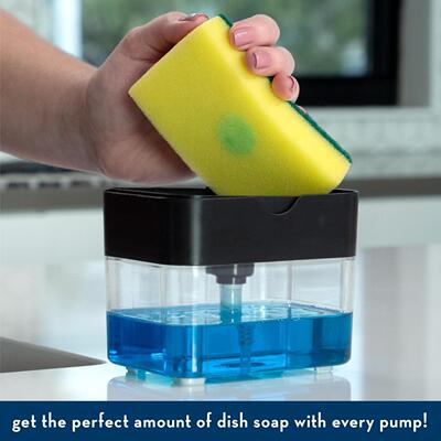 Dish Soap Dispenser Sponge Holder Kitchen Sink Dish Washing