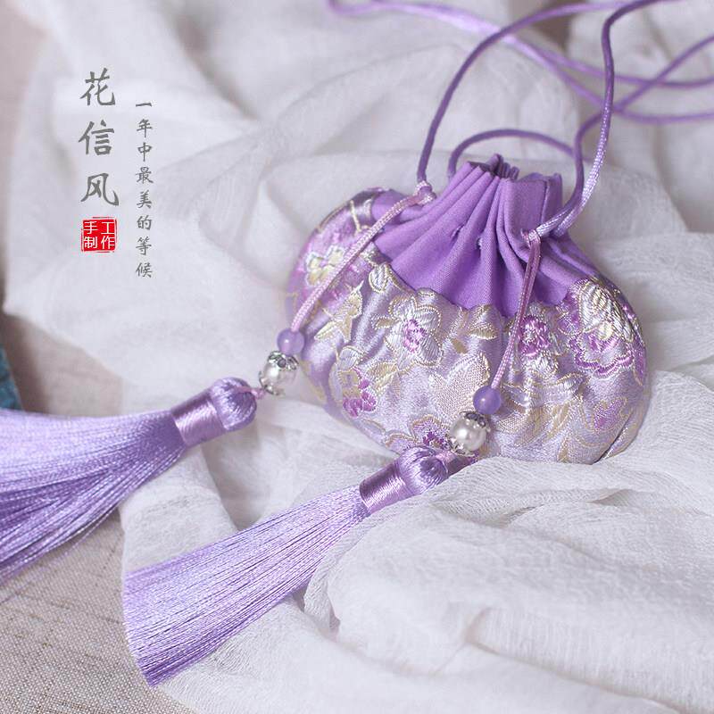 花信风香囊随身送闺蜜古风手工薰衣草驱蚊车载香包汉服荷包空袋