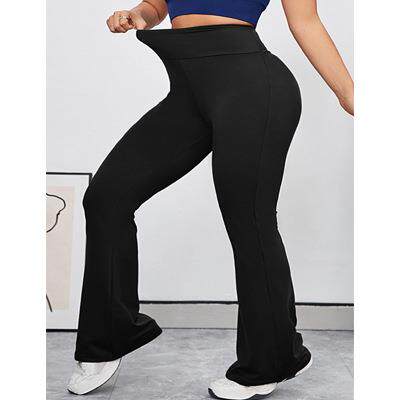 Waist Flare Leg Leggings Stretch Pants Ladies Sportswear