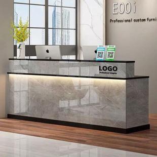 吧台前台接待台公司柜台烤漆前台桌服装店奶茶店美容院简约收银柜