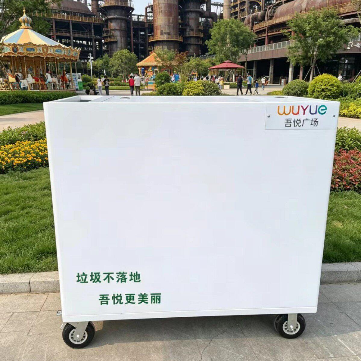 商场手推垃圾车物业环卫清洁手推车定制移动垃圾桶户外清洁车