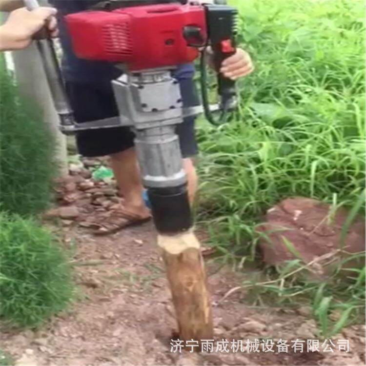四冲程工程抢险汽油手提式打桩机 三角钢小型公路牧场护栏打桩机