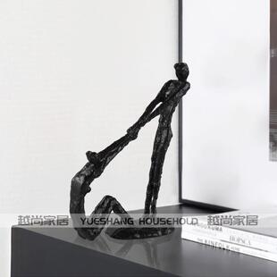 饰摆件金属铸铁摆件 饰品客厅电视柜样板间装 欧式 人物雕塑软装