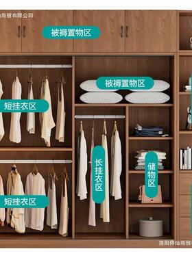 实木衣柜家用卧室出房用现代BCO简组装经济型安租装推拉约免门衣