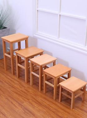 实饭方凳全实木木头板凳学校SMD0568家登子小矮用木凳木凳餐凳四