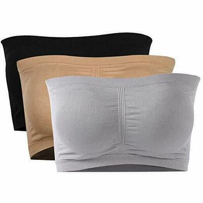 Double Layers Plus Size Strapless Bra Bandeau Tube Removable