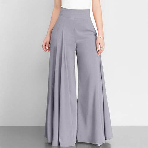 Thin high-waisted wide-leg pants夏季百搭薄款纯色高腰宽裤女