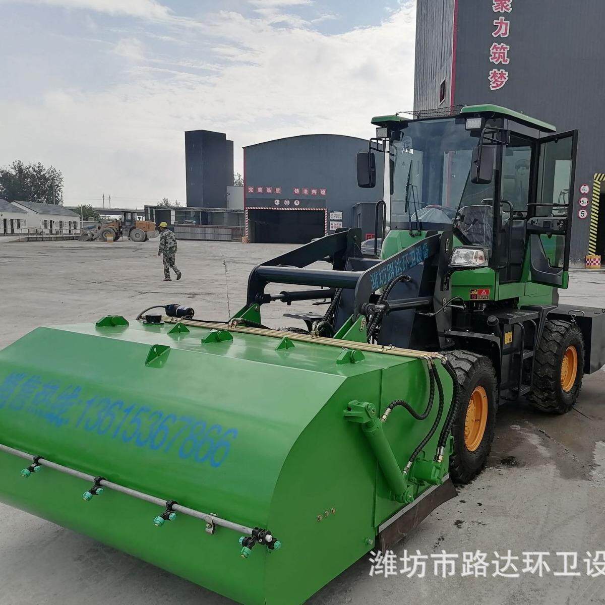 沙石料扫地机工程路面施工清扫用无尘环卫道路清理2米液压扫地车