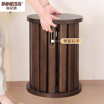 实木凳子家家用可156545叠放组合圆厂凳客凳厅叠餐桌凳收纳叠乐板