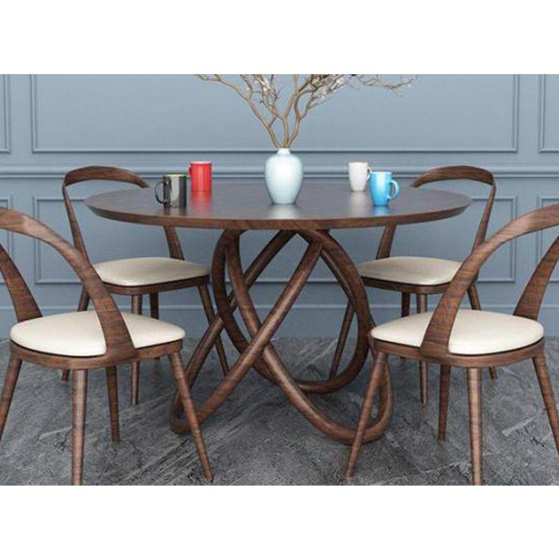 北欧圆桌实木设计师餐桌玻璃长桌主题餐厅咖啡厅个性休闲桌子酒店