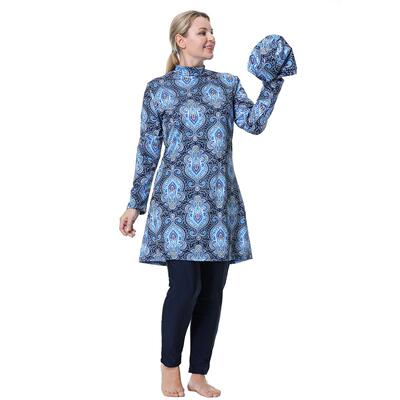 Oversized obese women's conservative swimsuit