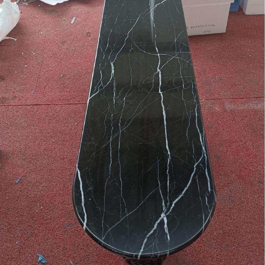 黑白根长桌玄关桌边几轻奢极简风系列椭圆形茶几台面工厂现货