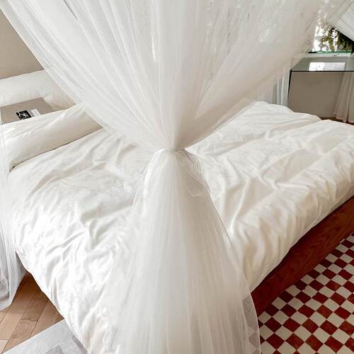 2024新款U型蚊易拆蚊帐法式风密三开门宫VGN廷加落洗地帐加大空间