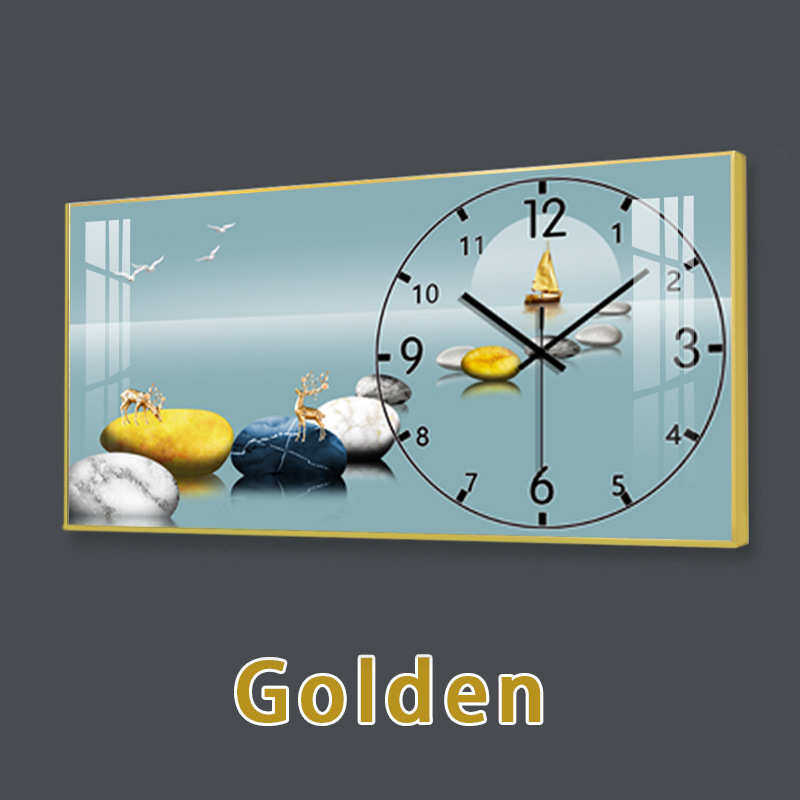 奢鹿轻沙发感装饰画瓷ps墙壁挂画客厅挂画卧室晶钟表相框背景高级