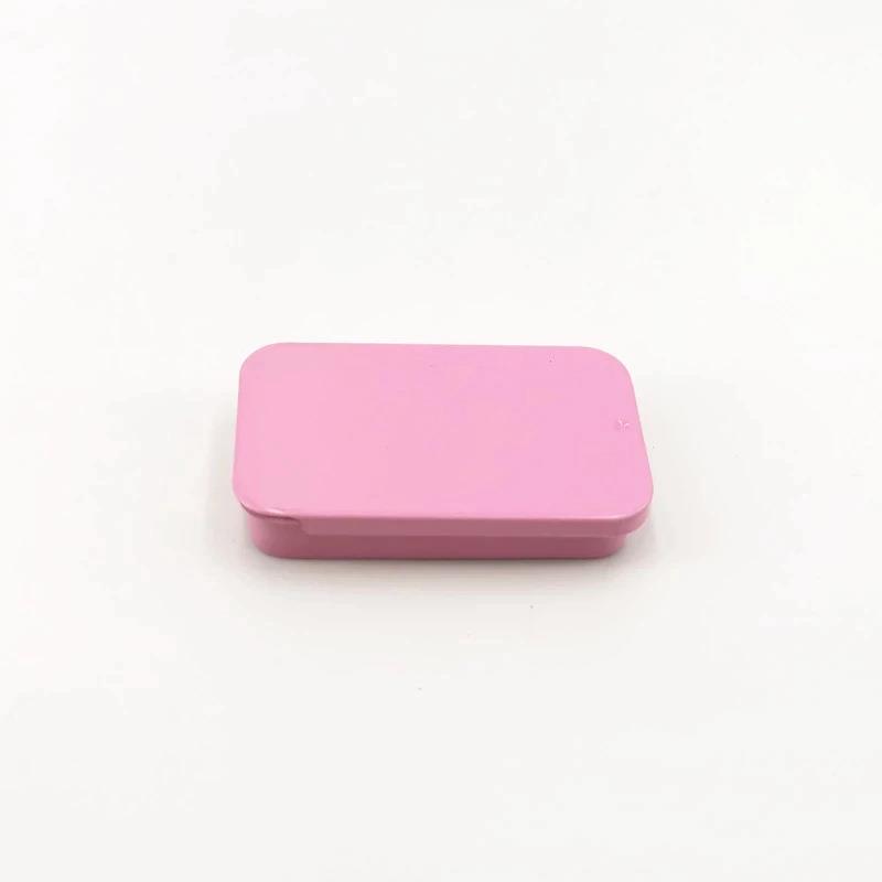 5RY0317090个装货粉色铁盒现态0香膏薄荷固糖迷你马口铁推拉盒