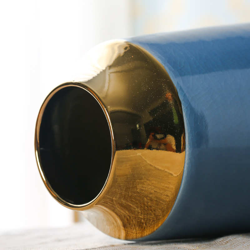 陶瓷轻装饰简约客厅北欧后现代仿真奢插花摆设花束餐桌带摆件花瓶