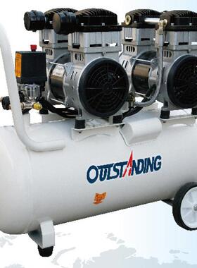 奥突斯空压机木2*1静00W2*1100W-60L小型音无油打气泵2120v装修工