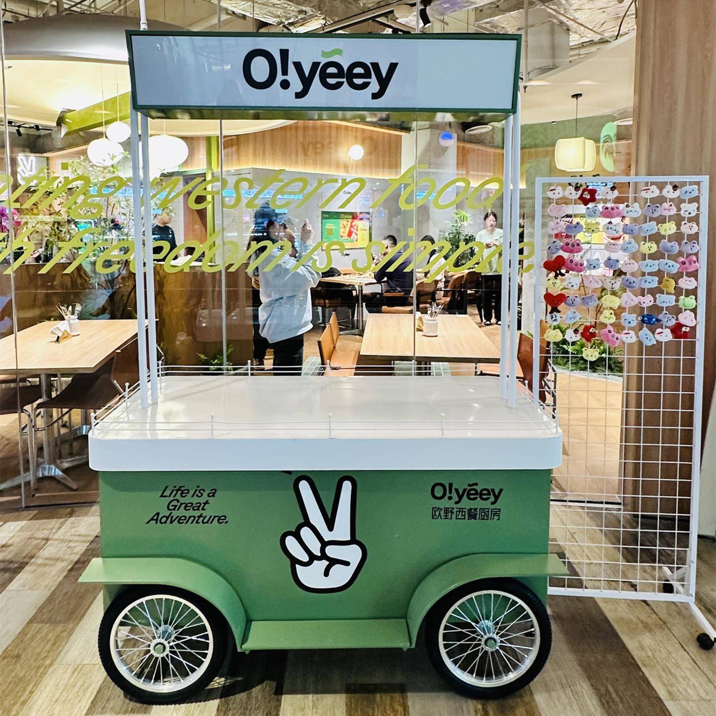 网红移动花车活动摊位店面推车咖啡促销车奶茶展架推车夜市摆摊车