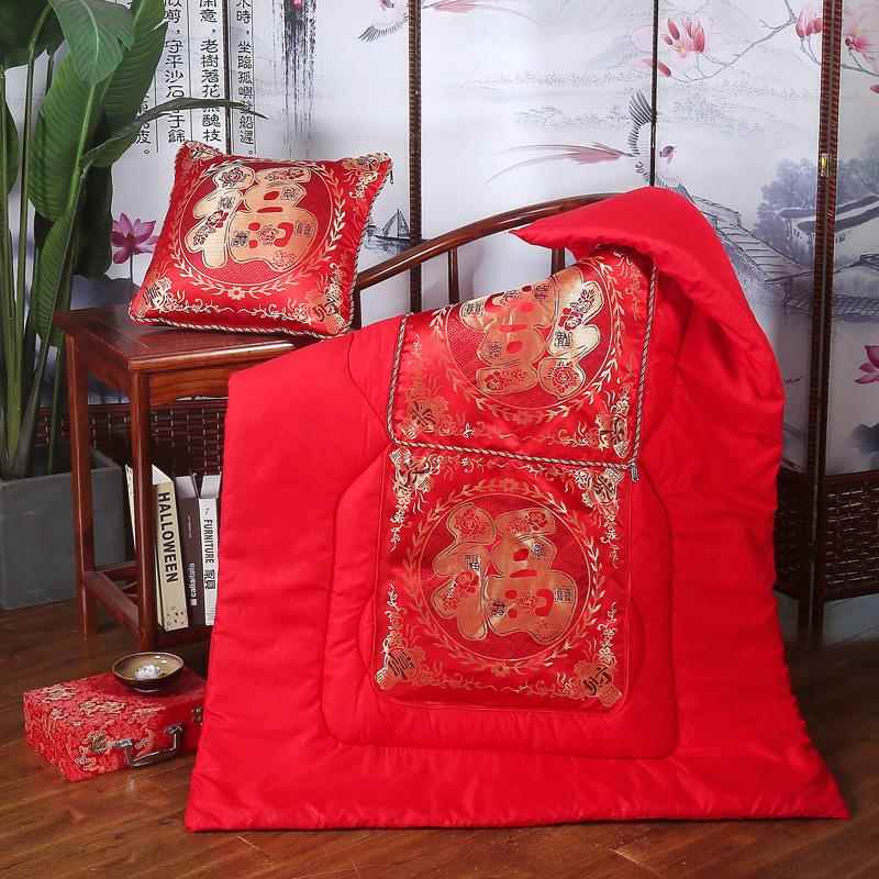 正品中式两用枕抱枕被子婚双面结寿宴礼品室靠垫被办公午休被车载