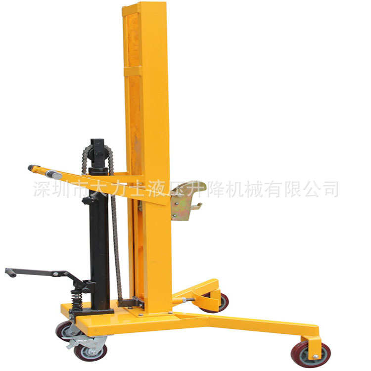 450KG脚踏式液压油桶堆高车 手推油桶搬运车