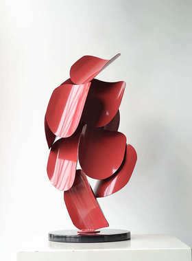 抽象售楼处摆件样板间装饰别墅办公室客厅装置 酒店大堂金属艺术