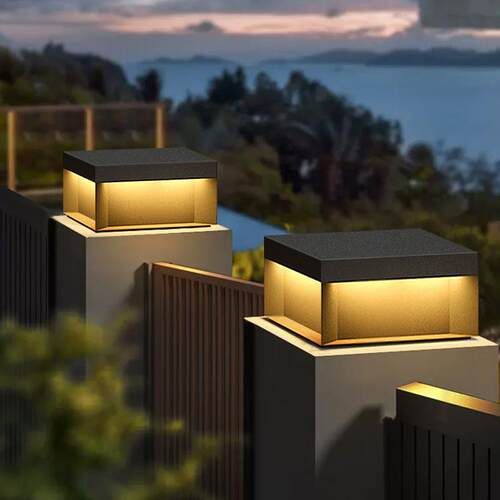 太阳能柱头灯别墅大门两侧柱子灯庭院门柱灯户外防水中山灯具新款