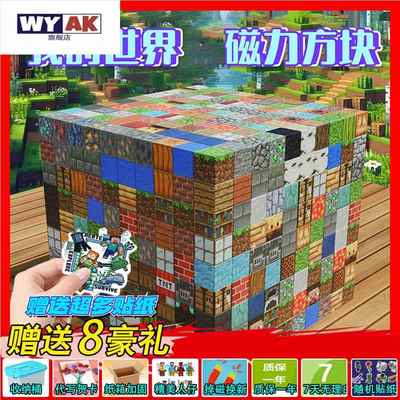 吸力磁铁积木2024新款磁力方块儿童益智拼磁吸玩具全套模型