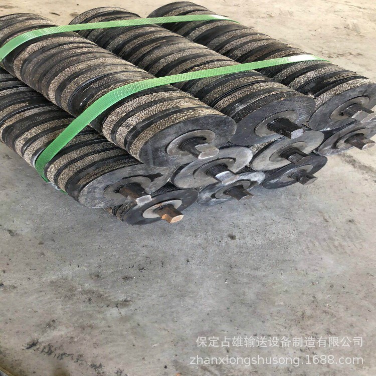 送橡胶缓冲轮胎托11188辊输带圈滚筒耐磨大头托辊摩调擦心型槽托