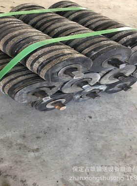 送橡胶缓冲轮胎托11188辊输带圈滚筒耐磨大头托辊摩调擦心型槽托