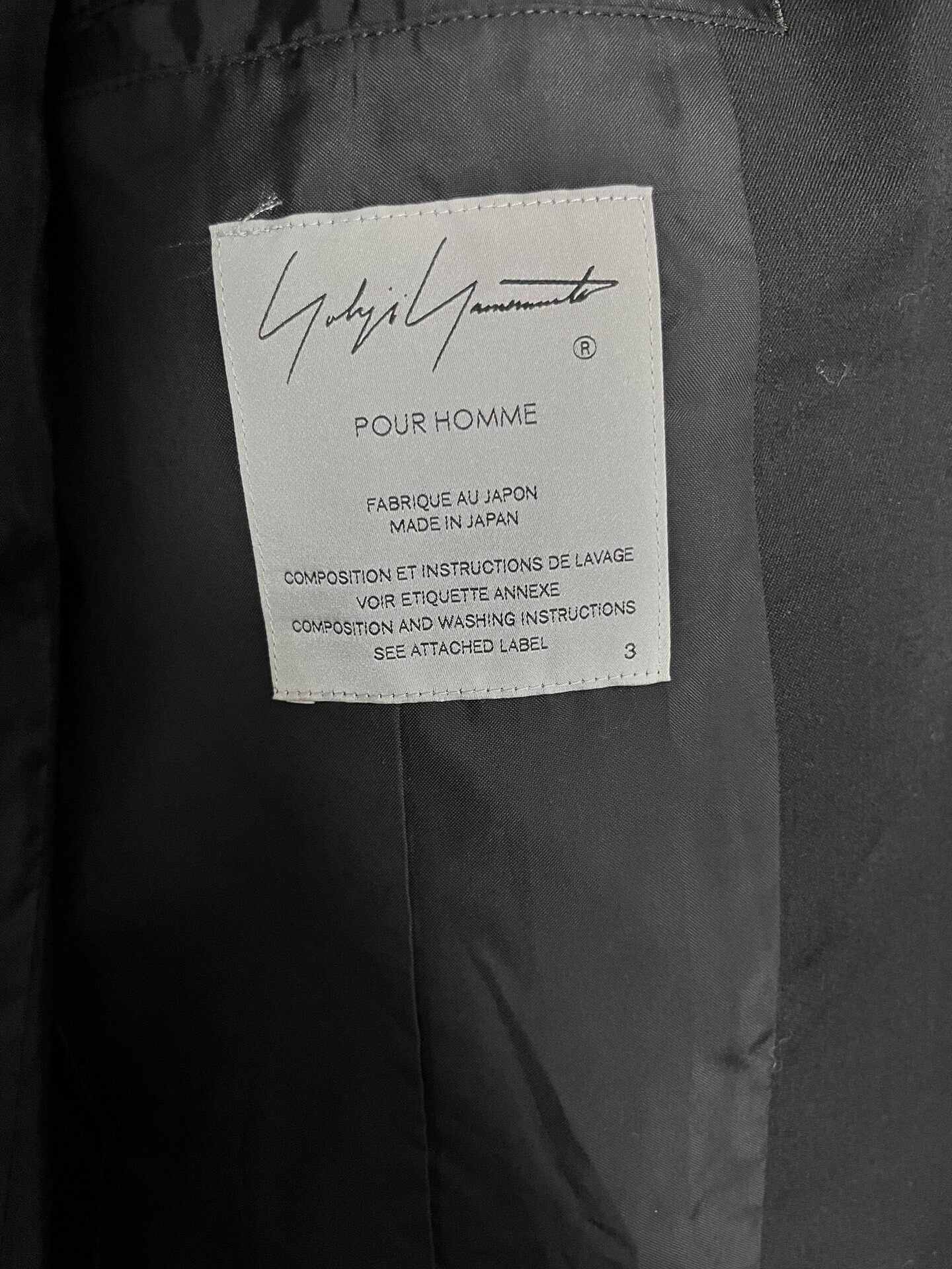 Yohji Yamamoto Wings Embroidered Blazer — label