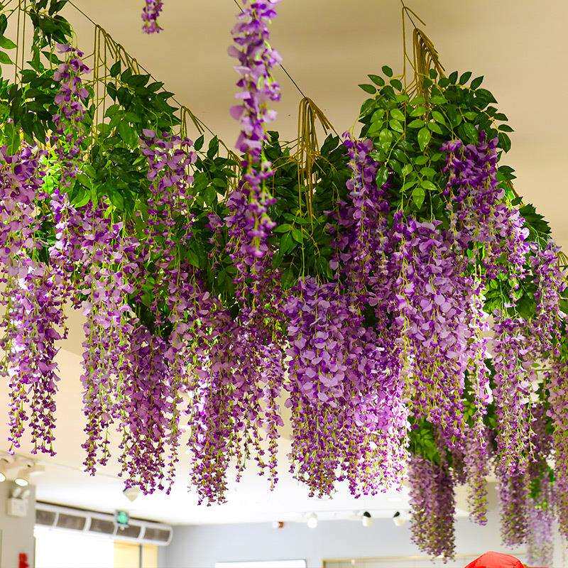 仿真绿植吊顶装饰顶部天花板软装造景网红直播间饭店树藤婚庆假花