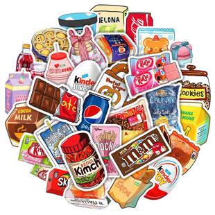 50Pcs Food Drink Milk Packaging Stickers Waterproof Phone