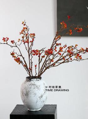 南蛇藤仿真花红果假花干枝浆果树枝摆设复古客厅餐桌装饰插花摆件