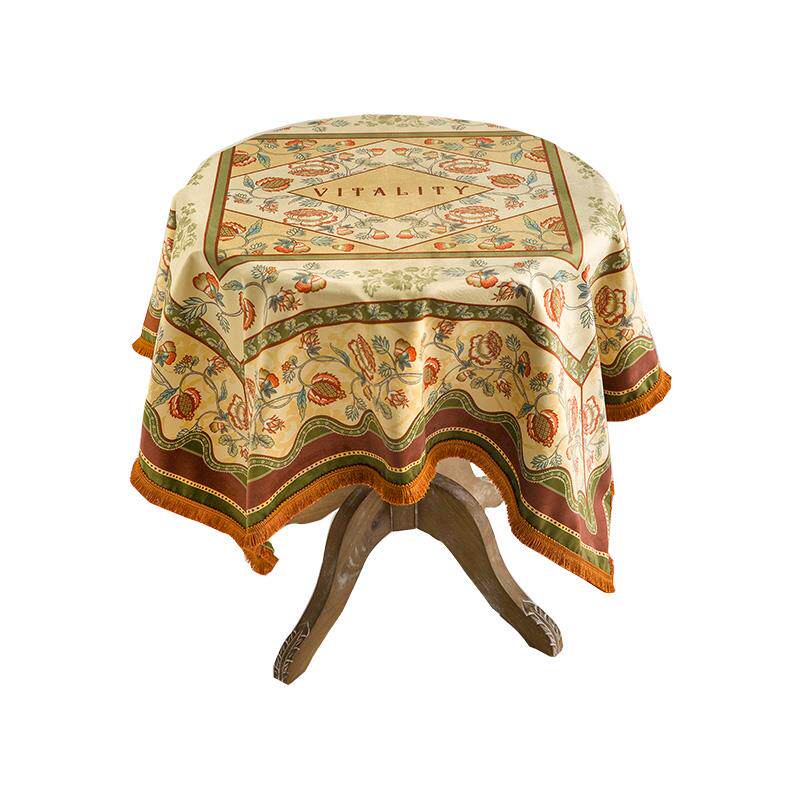 高档菊态无度卡丽侬覆古美圆范桌布障碍豪华咖啡桌方罩布梳妆式台