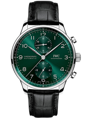 [9.8新]万国葡萄牙绿色41mm自动机械男表IW371615