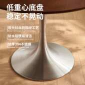 古风客厅中家用酒店洽谈岩餐桌桌椅板轻复古圆桌奢饭桌实木小户型