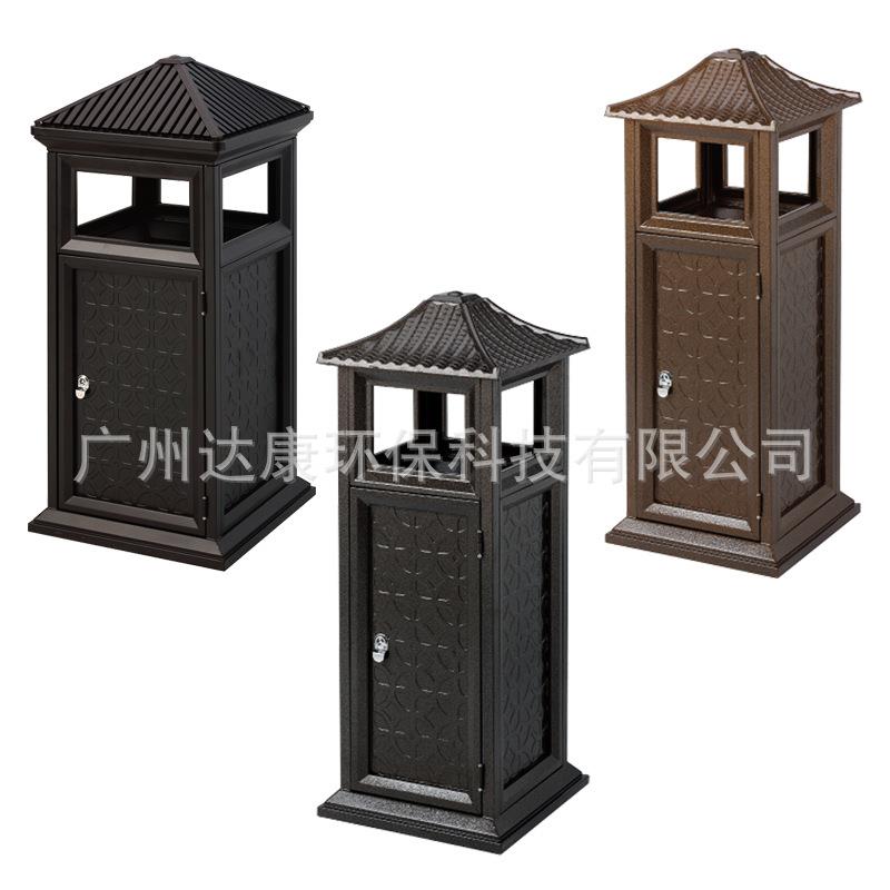 户外垃圾桶果皮箱欧式铁艺垃圾桶仿古酒店高档别墅型环卫果皮箱