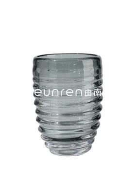简约现代手工吹制高品质琉璃花瓶摆件软装饰品样板房客厅玻璃花器