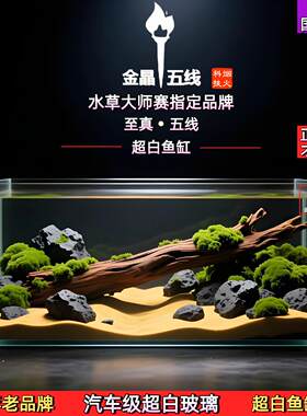 金晶五线超白鱼缸溪流方缸客厅水草缸玻璃长方形裸缸烟火科技定制