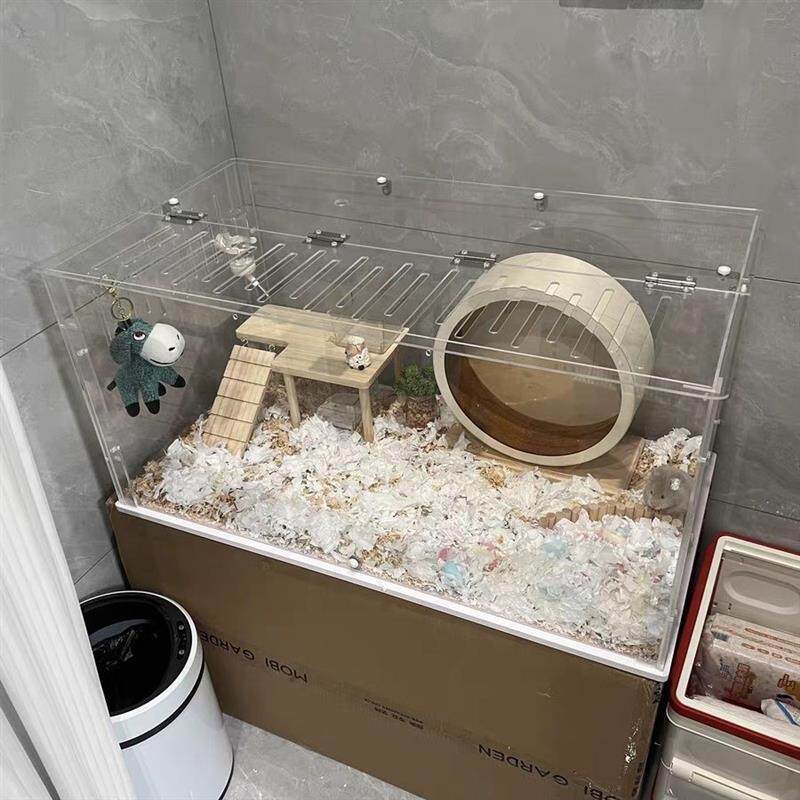 仓鼠笼子压克力80基础笼100基础笼全透明芦丁鸡饲养箱兔笼