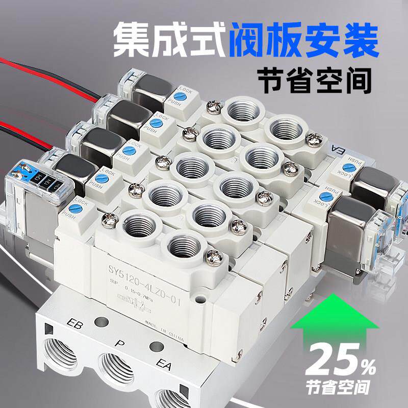气动换向节能SMC型电磁阀SY5120-5LZD-01/SY5220/SY3120/SY7120