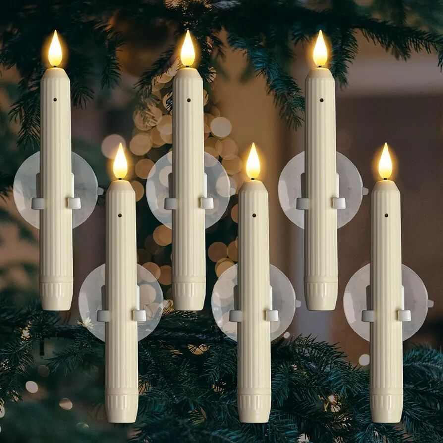 现货 6pcs Led Taper Candles with Sensor 感应窗户蜡烛