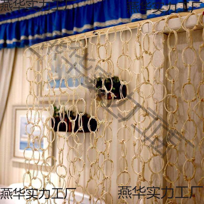 地中手工草编门帘道具帘挂相片装饰隔断墙壁装修帘挂帘飘窗帘子