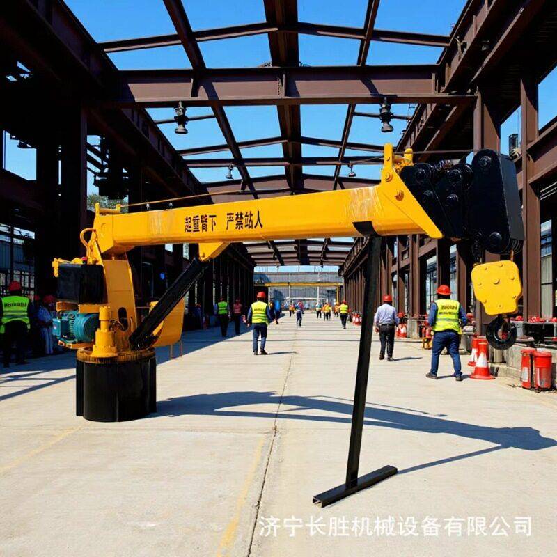 码头港口吊机5吨小型液压船吊三项电机动力船板固定式吊机